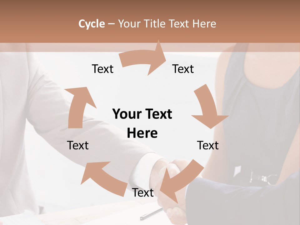 A Woman Shaking Hands With A Man In A Suit PowerPoint Template