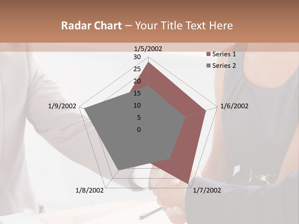 A Woman Shaking Hands With A Man In A Suit PowerPoint Template