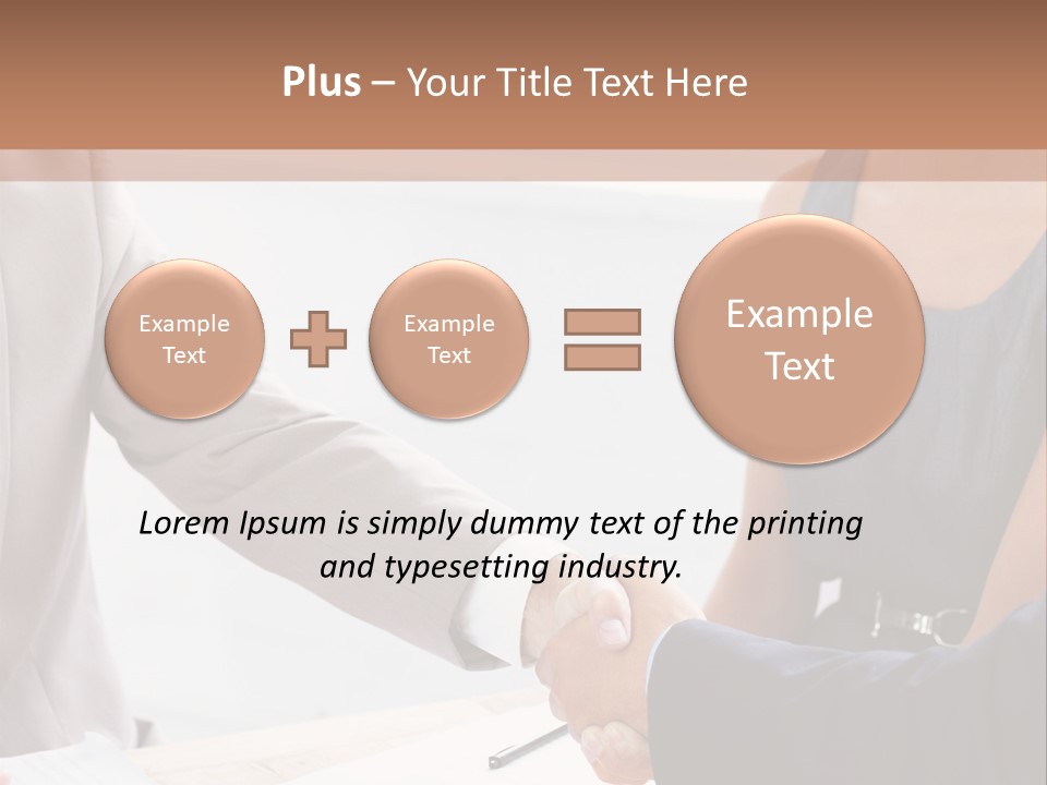 A Woman Shaking Hands With A Man In A Suit PowerPoint Template
