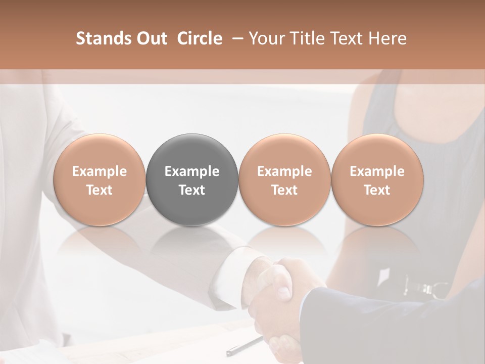 A Woman Shaking Hands With A Man In A Suit PowerPoint Template