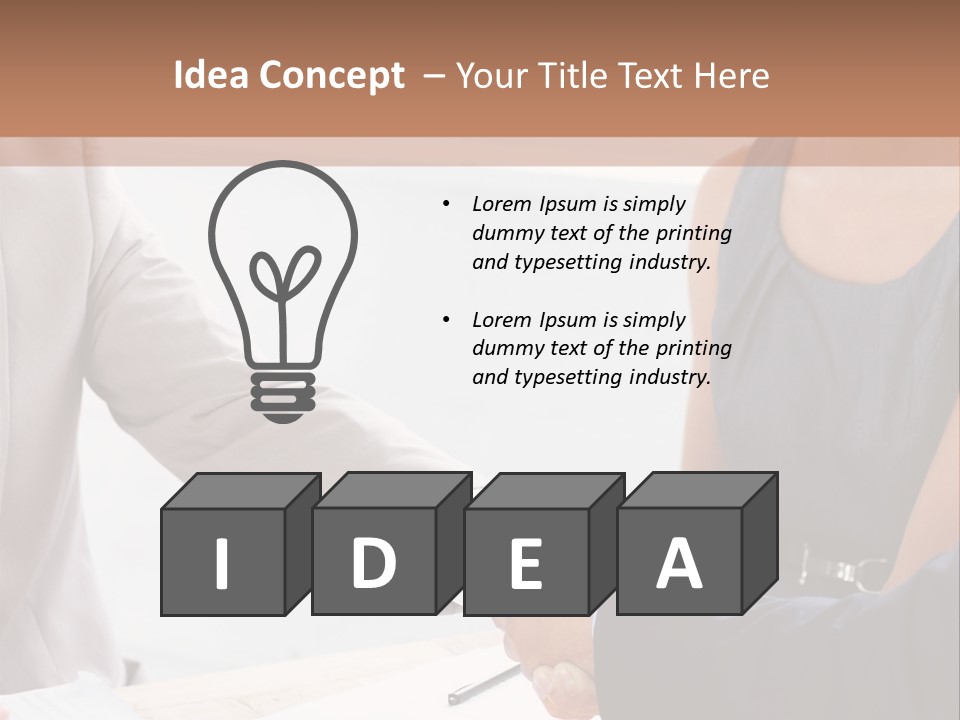 A Woman Shaking Hands With A Man In A Suit PowerPoint Template