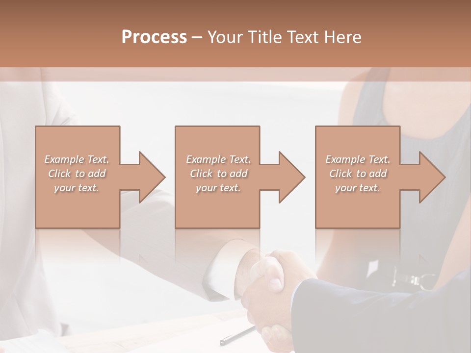 A Woman Shaking Hands With A Man In A Suit PowerPoint Template