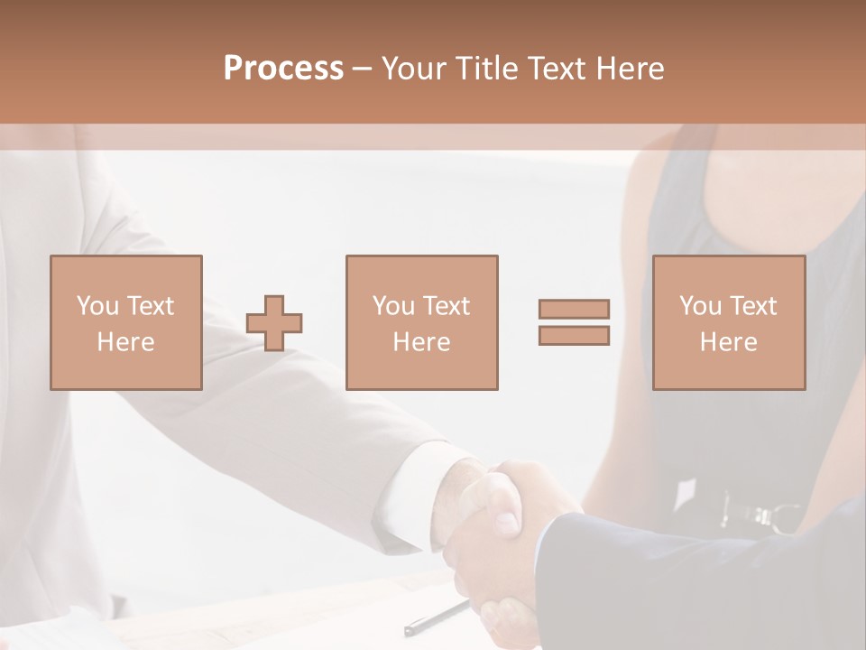 A Woman Shaking Hands With A Man In A Suit PowerPoint Template