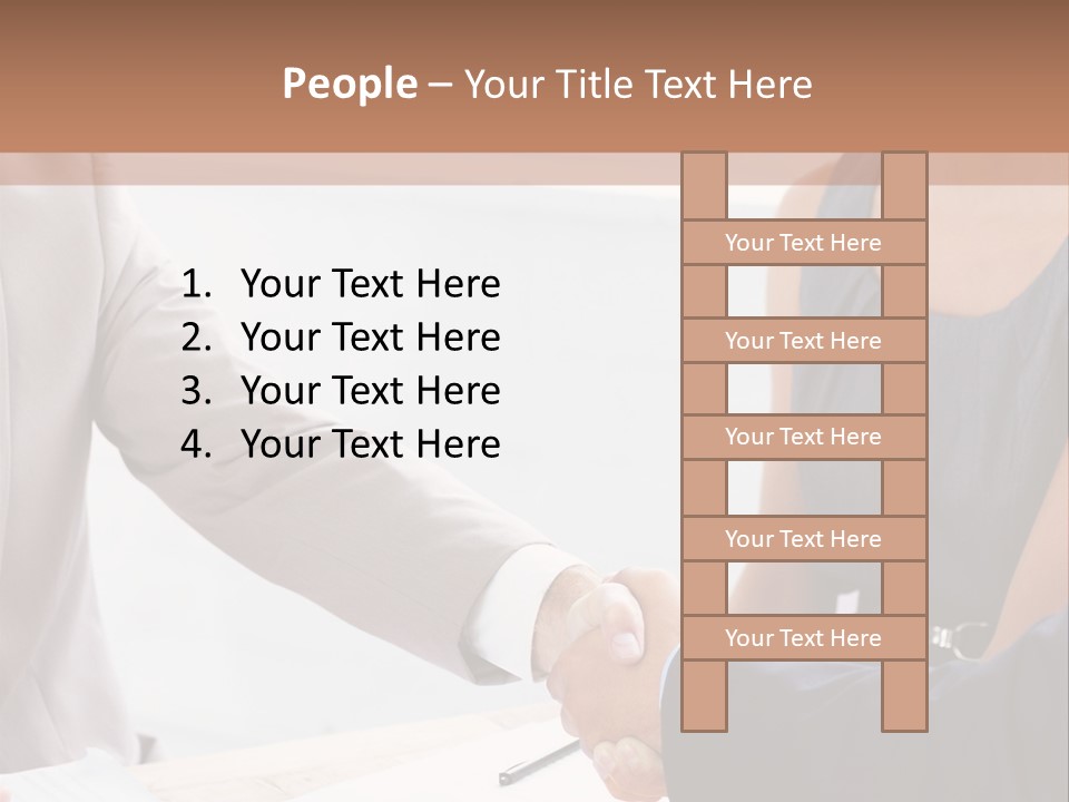 A Woman Shaking Hands With A Man In A Suit PowerPoint Template