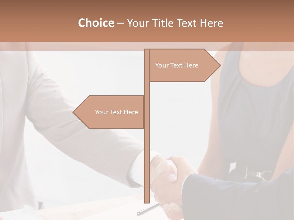 A Woman Shaking Hands With A Man In A Suit PowerPoint Template