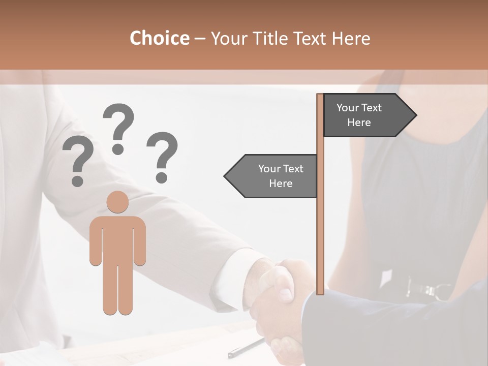 A Woman Shaking Hands With A Man In A Suit PowerPoint Template