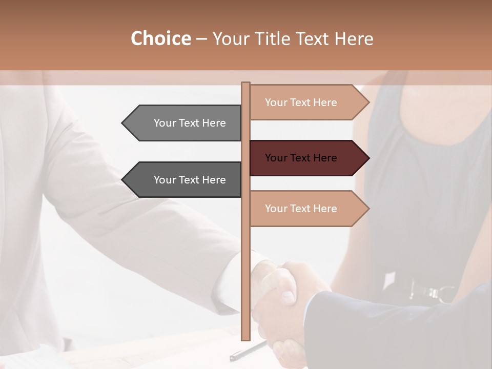 A Woman Shaking Hands With A Man In A Suit PowerPoint Template