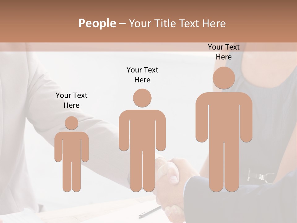 A Woman Shaking Hands With A Man In A Suit PowerPoint Template