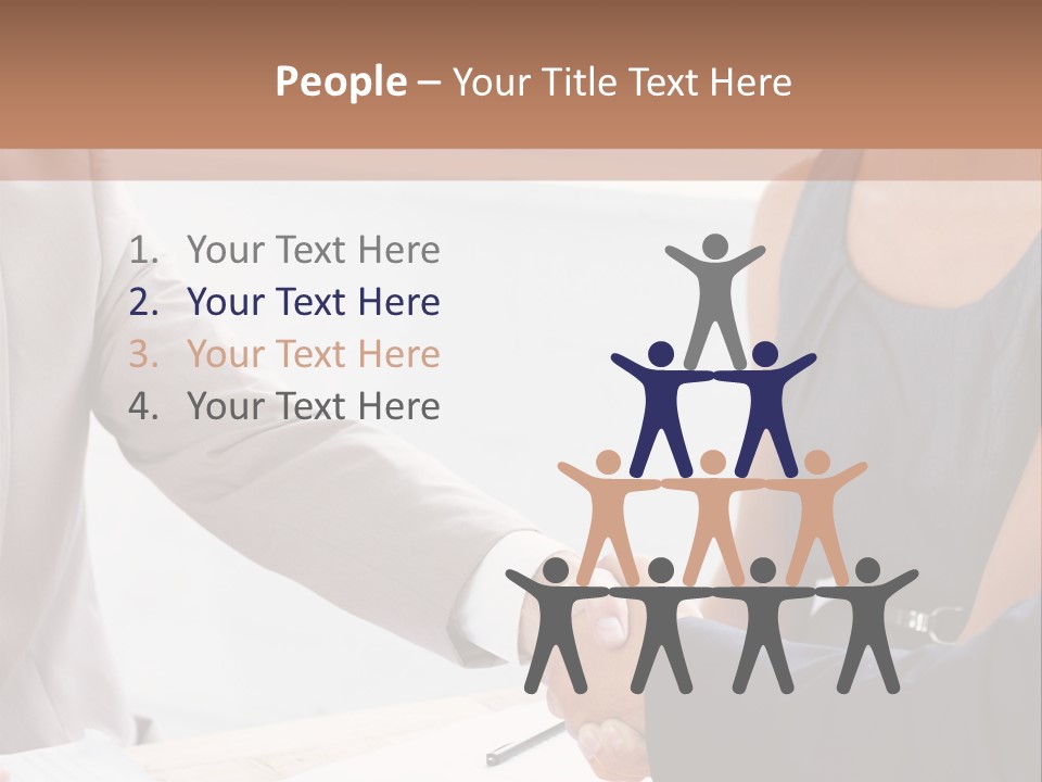 A Woman Shaking Hands With A Man In A Suit PowerPoint Template