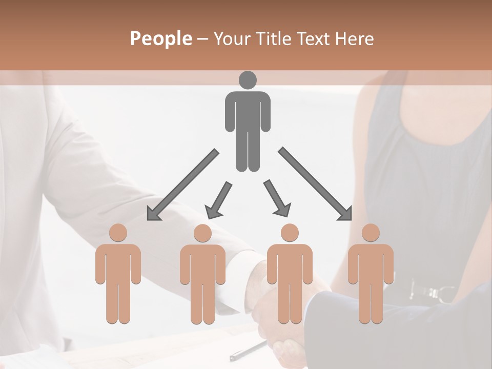 A Woman Shaking Hands With A Man In A Suit PowerPoint Template