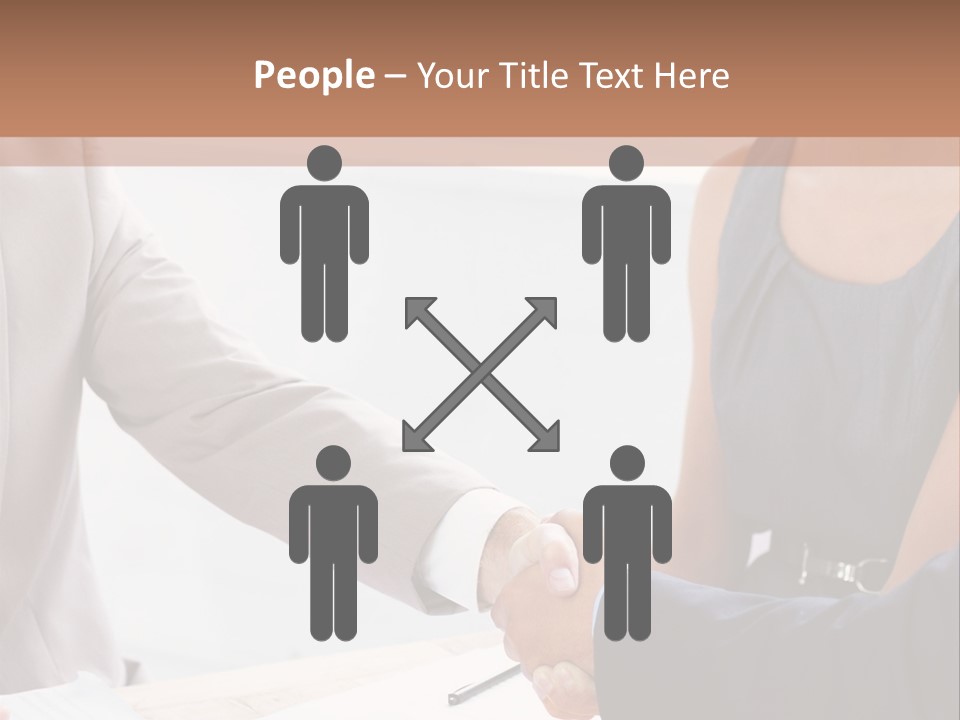 A Woman Shaking Hands With A Man In A Suit PowerPoint Template