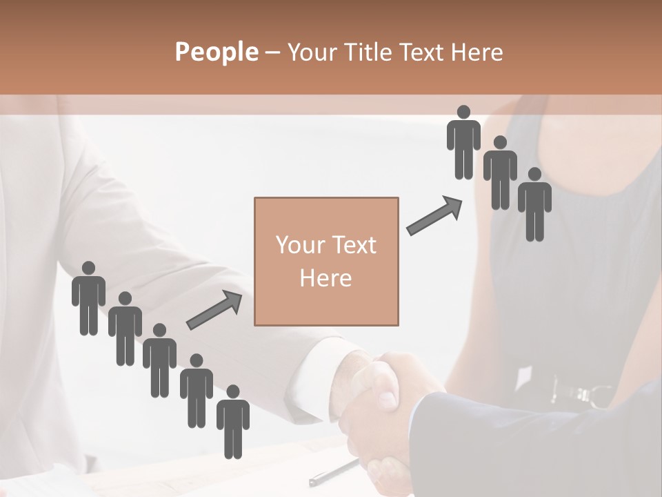 A Woman Shaking Hands With A Man In A Suit PowerPoint Template