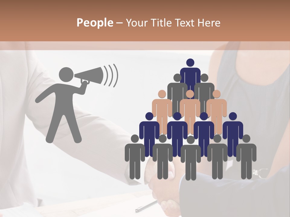 A Woman Shaking Hands With A Man In A Suit PowerPoint Template