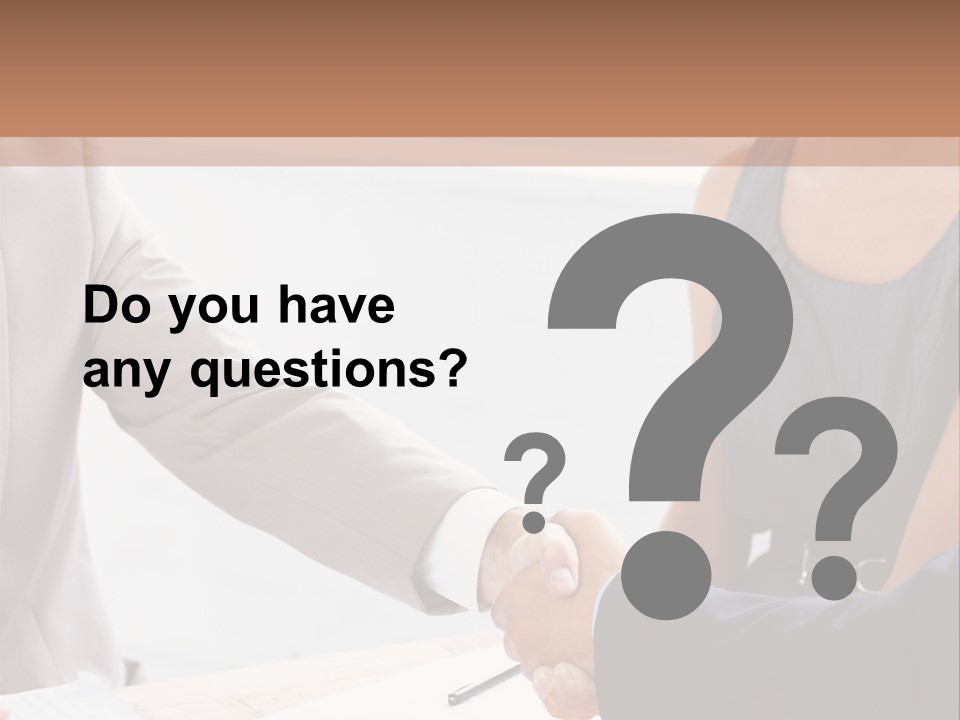 A Woman Shaking Hands With A Man In A Suit PowerPoint Template