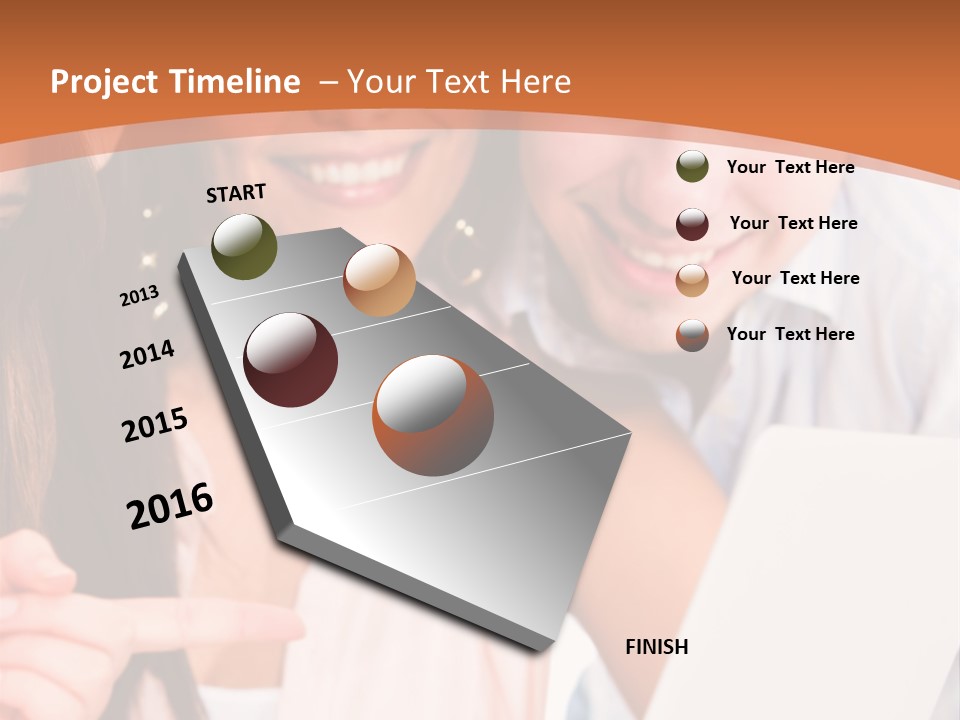 A Man And Woman Looking At A Laptop Screen PowerPoint Template