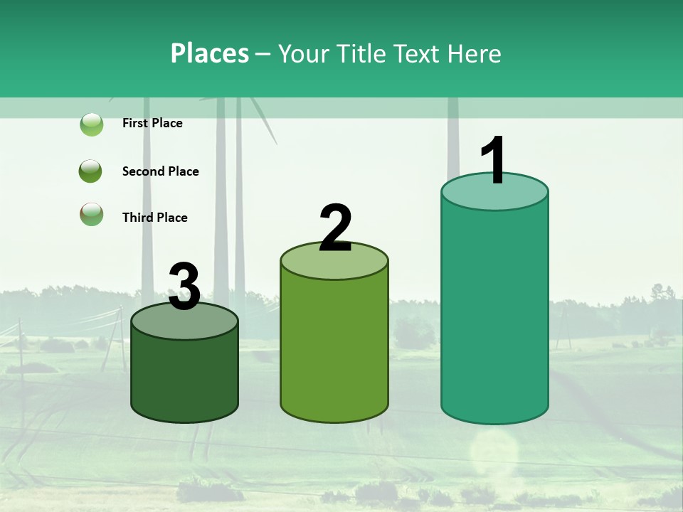 A Green Field With Windmills In The Background PowerPoint Template