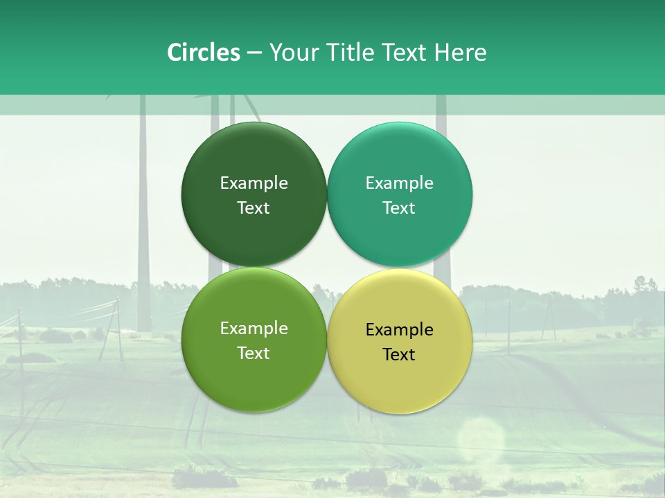 A Green Field With Windmills In The Background PowerPoint Template