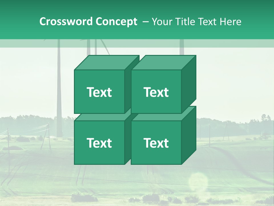 A Green Field With Windmills In The Background PowerPoint Template