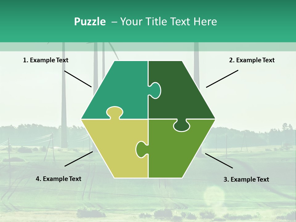 A Green Field With Windmills In The Background PowerPoint Template