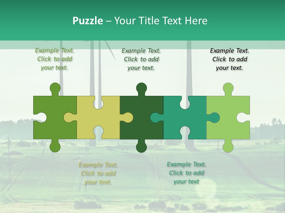 A Green Field With Windmills In The Background PowerPoint Template