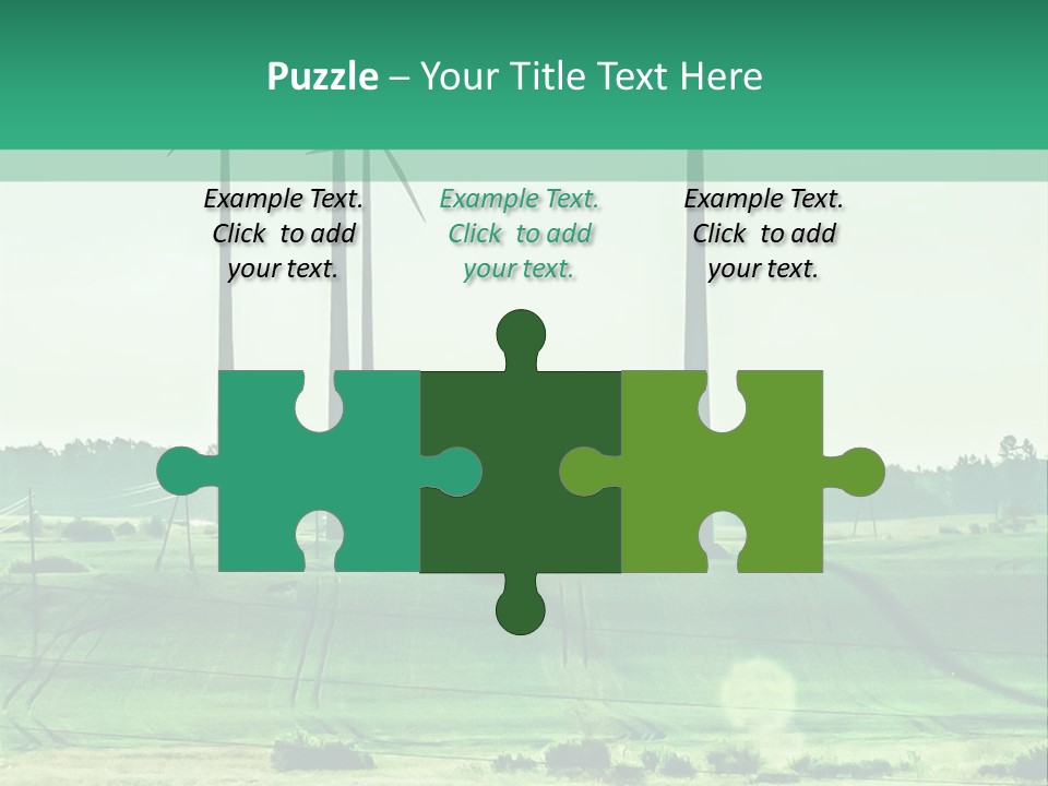 A Green Field With Windmills In The Background PowerPoint Template