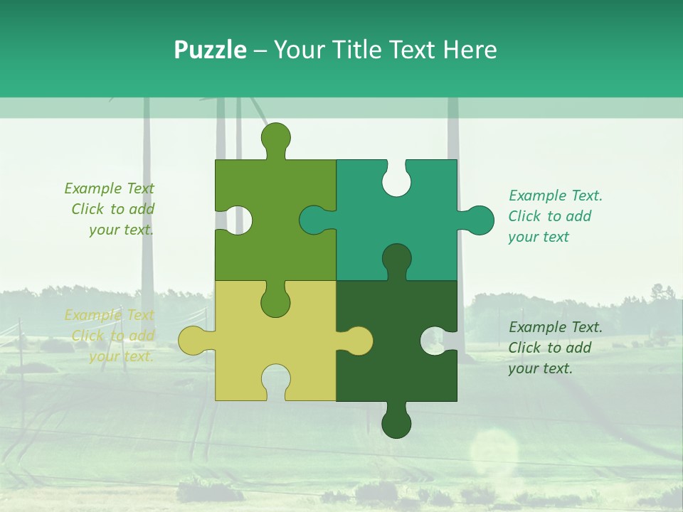 A Green Field With Windmills In The Background PowerPoint Template