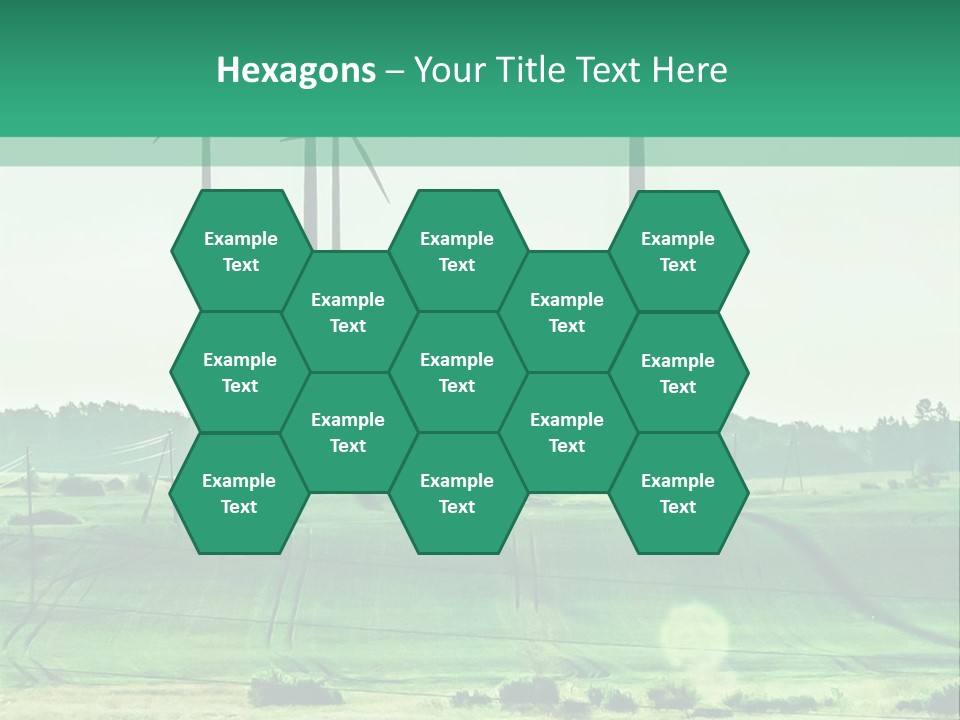 A Green Field With Windmills In The Background PowerPoint Template