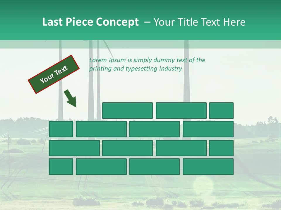 A Green Field With Windmills In The Background PowerPoint Template