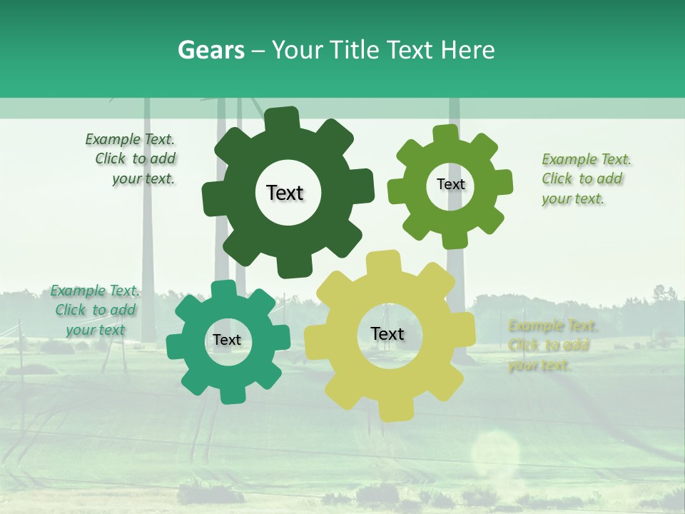 A Green Field With Windmills In The Background PowerPoint Template