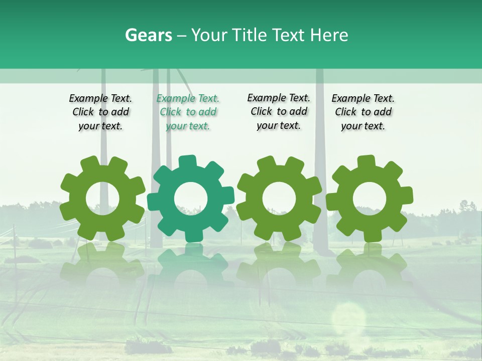 A Green Field With Windmills In The Background PowerPoint Template
