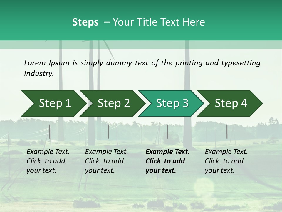 A Green Field With Windmills In The Background PowerPoint Template