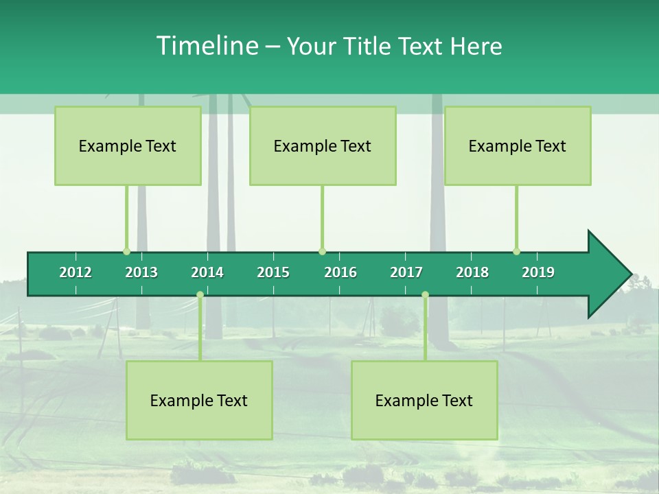 A Green Field With Windmills In The Background PowerPoint Template