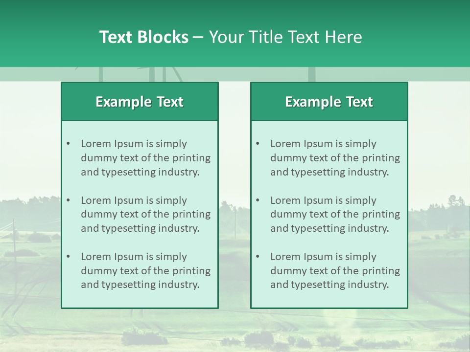 A Green Field With Windmills In The Background PowerPoint Template