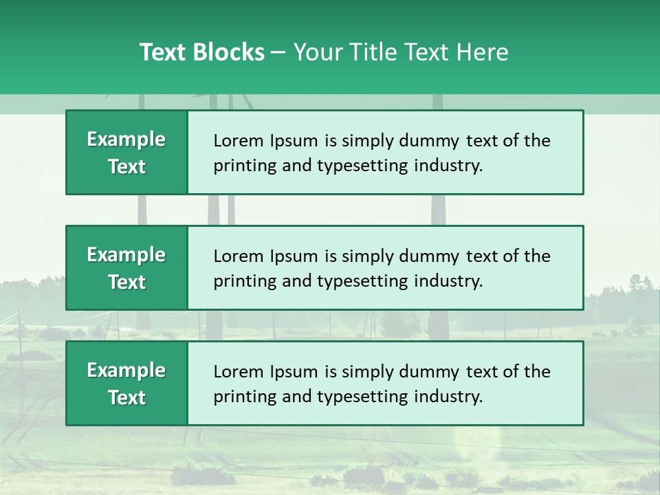 A Green Field With Windmills In The Background PowerPoint Template