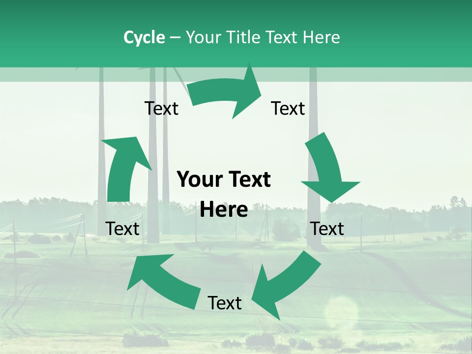 A Green Field With Windmills In The Background PowerPoint Template