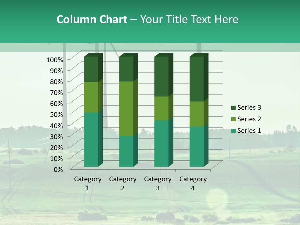 A Green Field With Windmills In The Background PowerPoint Template