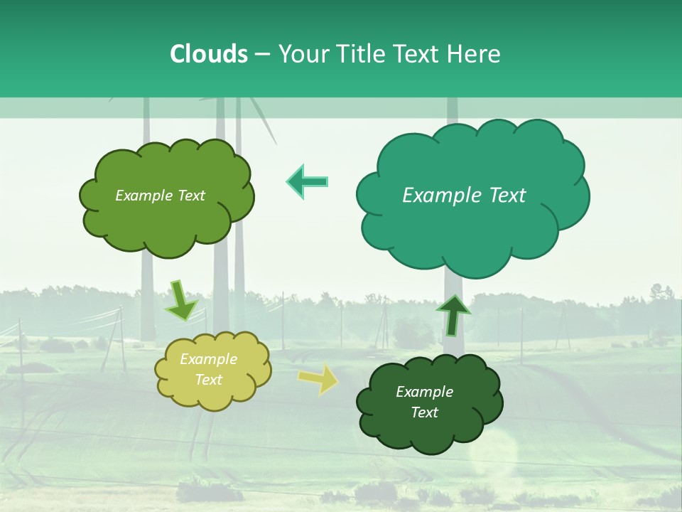 A Green Field With Windmills In The Background PowerPoint Template
