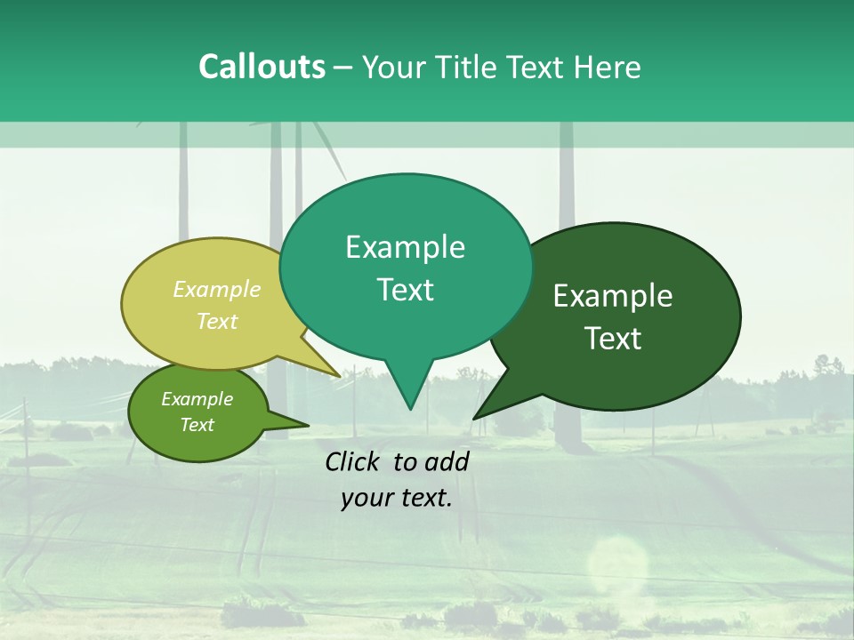 A Green Field With Windmills In The Background PowerPoint Template