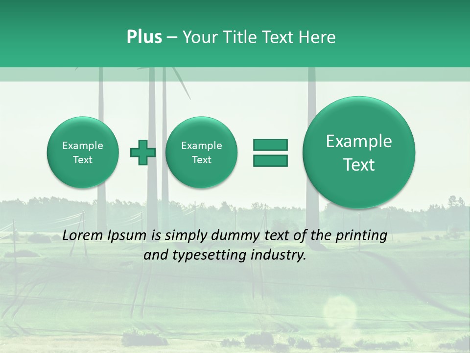 A Green Field With Windmills In The Background PowerPoint Template