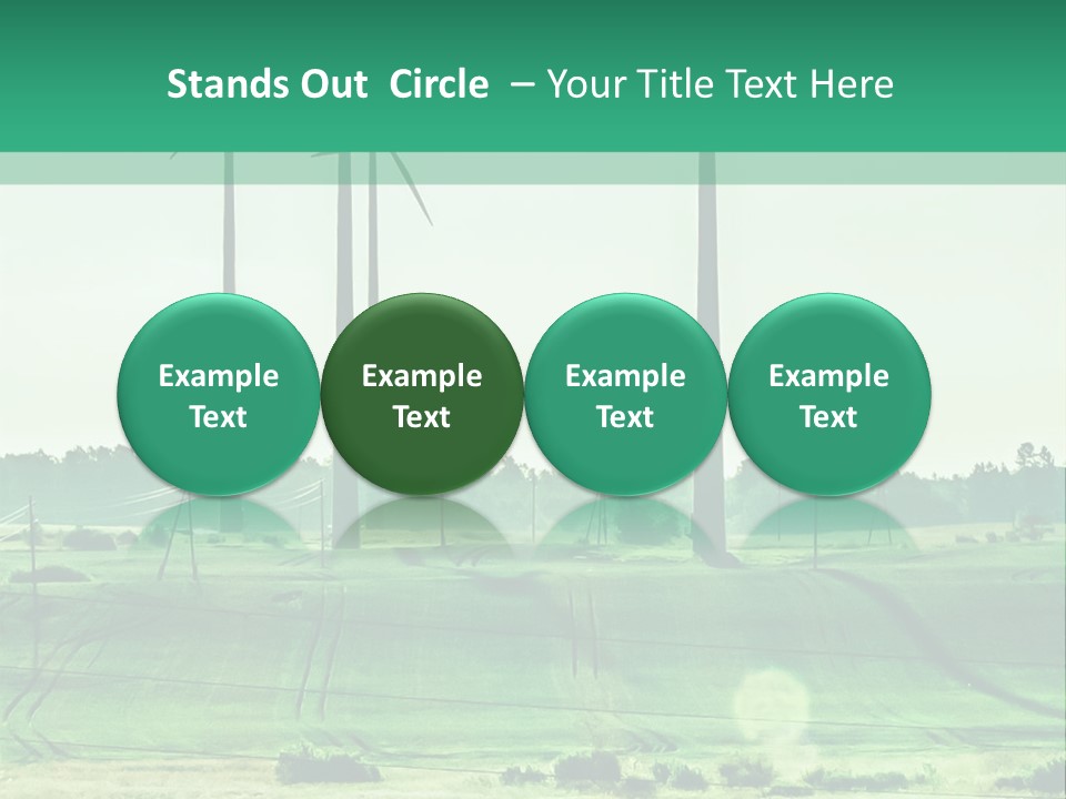 A Green Field With Windmills In The Background PowerPoint Template