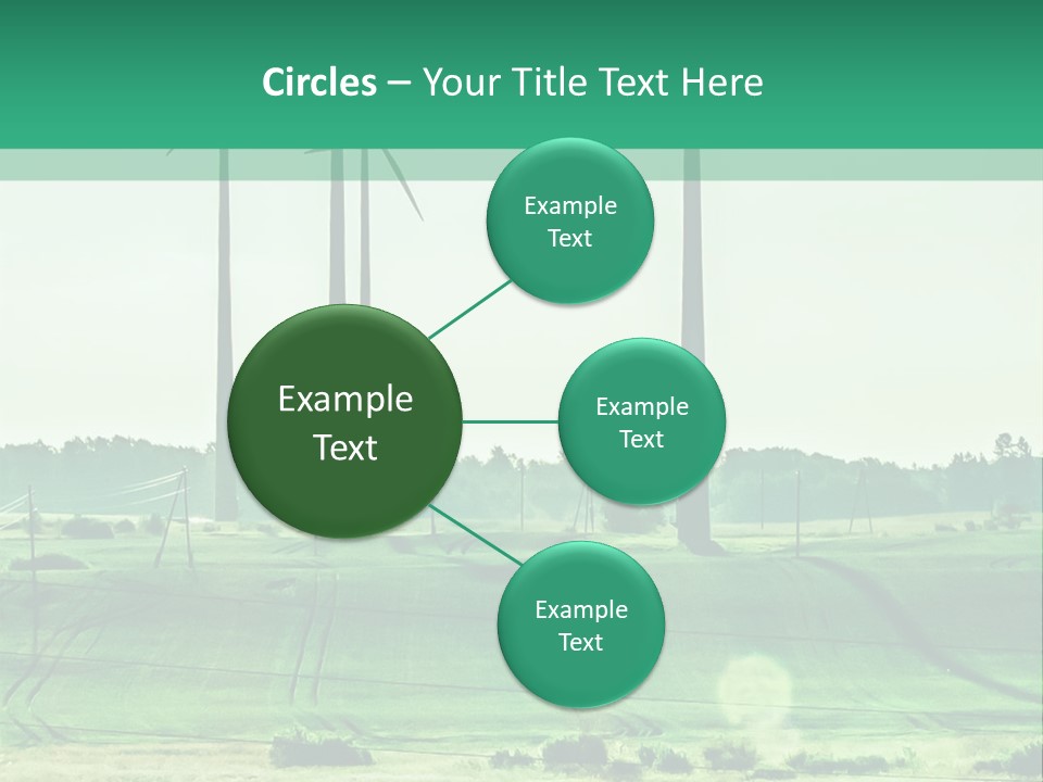 A Green Field With Windmills In The Background PowerPoint Template