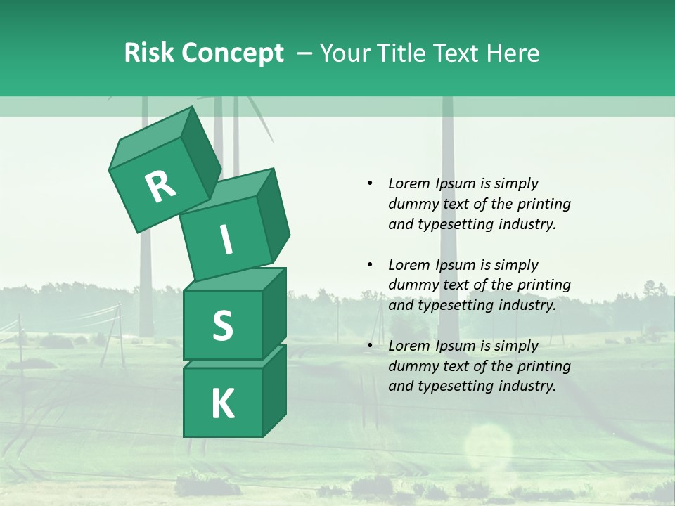 A Green Field With Windmills In The Background PowerPoint Template