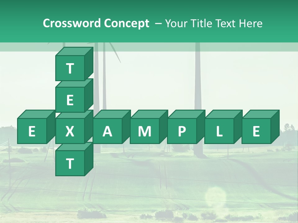 A Green Field With Windmills In The Background PowerPoint Template