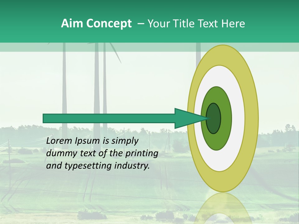 A Green Field With Windmills In The Background PowerPoint Template