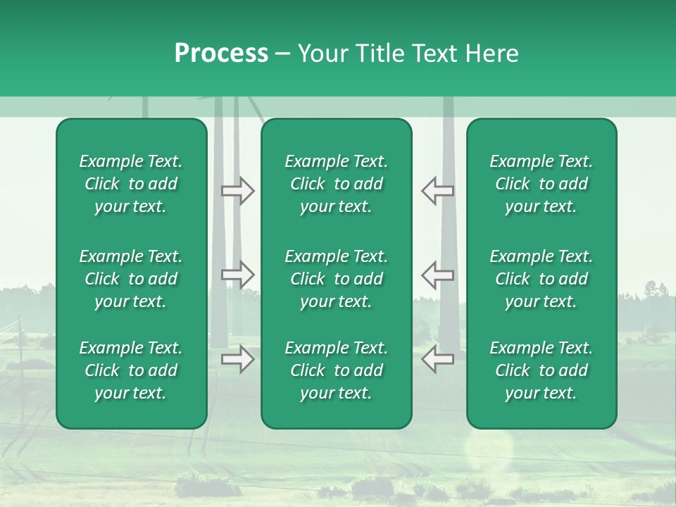 A Green Field With Windmills In The Background PowerPoint Template