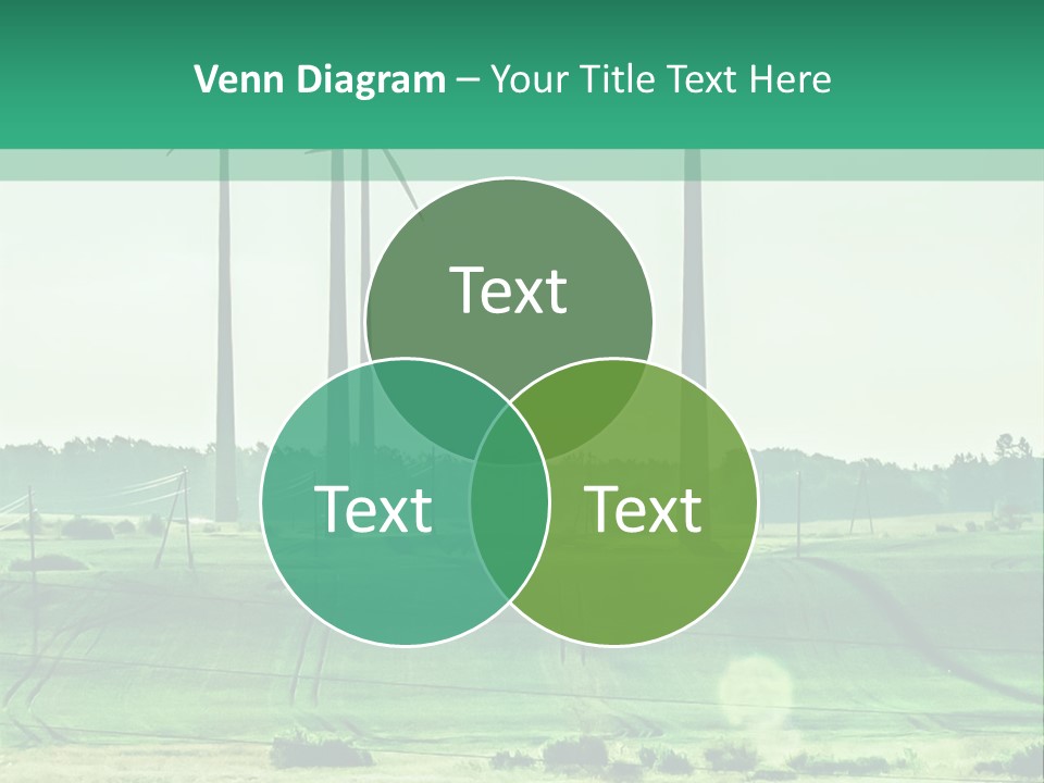 A Green Field With Windmills In The Background PowerPoint Template