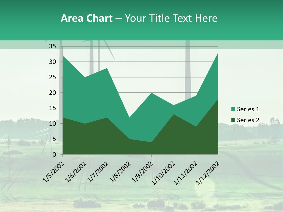 A Green Field With Windmills In The Background PowerPoint Template