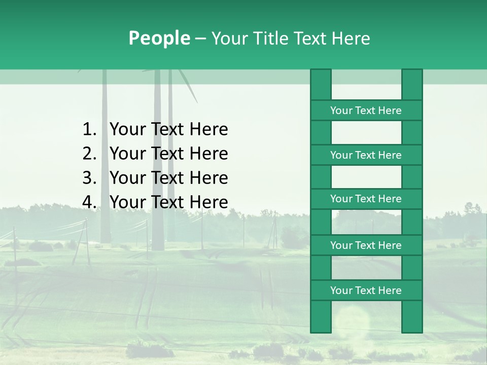 A Green Field With Windmills In The Background PowerPoint Template