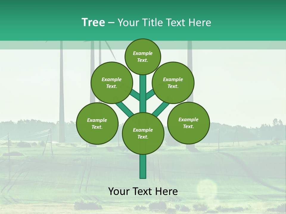 A Green Field With Windmills In The Background PowerPoint Template