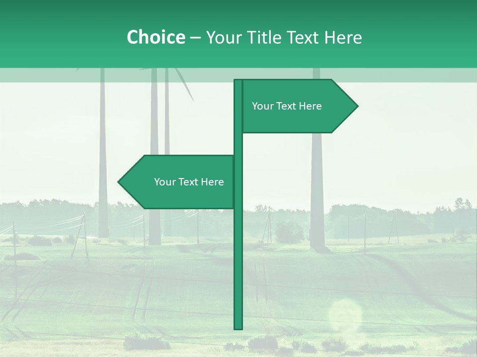 A Green Field With Windmills In The Background PowerPoint Template